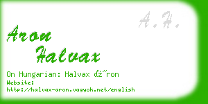 aron halvax business card